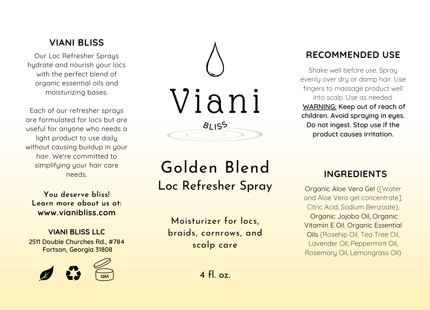 Golden Blend Loc Refresher Spray image 1